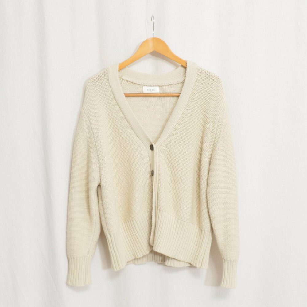 dissh cotton knit cardigan in cream size medium like new